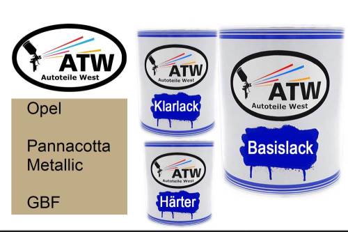 Opel, Pannacotta Metallic, GBF: 1L Lackdose + 1L Klarlack + 500ml Härter - Set, von ATW Autoteile West.